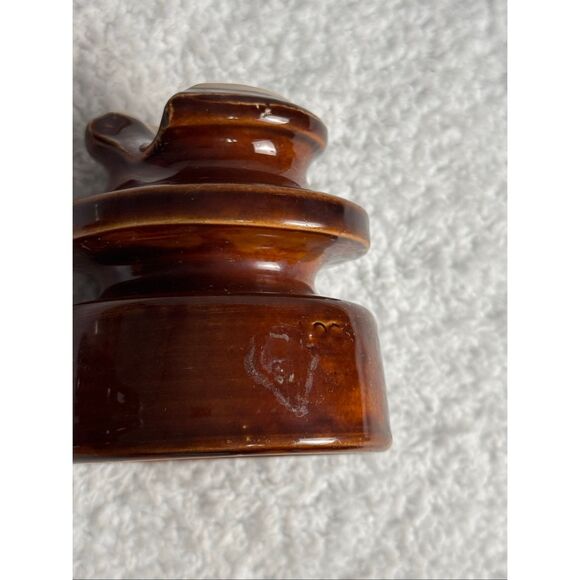 Vintage Locke Hi-Top 66 Brown Porcelain High Voltage Power Line Wire Insulator - Picture 10 of 13